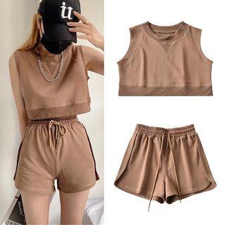 Loose Fit Plain Tank Top / Shorts