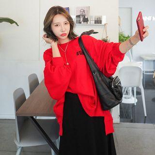 Plus Size Letter Print Over-fit Sweatshirt