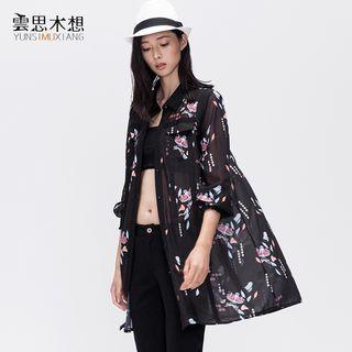 Printed Sheer Long Shirt