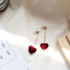 Flannel Love Heart Drop Earrings