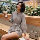 Pinstriped Long-sleeve Playsuit