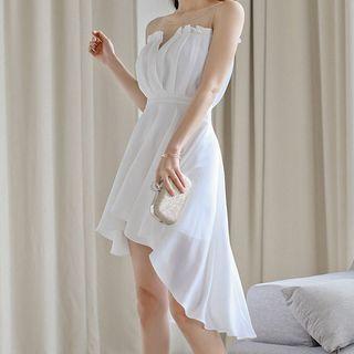 Strapless Asymmetric A-line Dress
