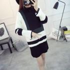 Color Block Long Sleeve Knit Dress
