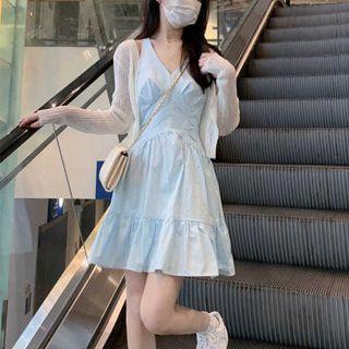 Sleeveless Mini A-line Dress / Cardigan