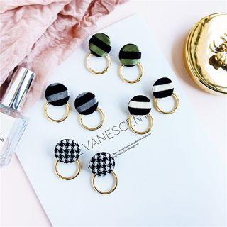 Fabric Disc Hoop Earring (various Designs)