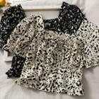 Ruffled-trim Ruched Ribbon Top