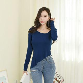 Asymmetric-neck Slit-side Top