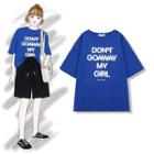 Printed Lettering Short-sleeved Top