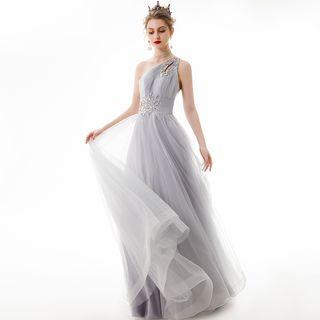 Cut-out One-shoulder A-line Evening Gown