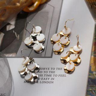 Shell & Alloy Disc Fringed Earring