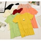 Agaric Laces Embroider Floral Silk Short-sleeved Top