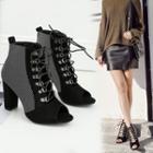 Chunky Heel Lace-up Boots Sandals