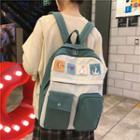 Color Block Applique Lightweight Backpack