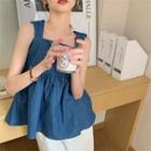 Sleeveless Denim Top Blue - One Size