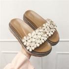 Platform Flower Slide Sandals