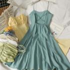 Open-back Sleeveless Midi Dress In 6 Colors