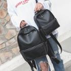 Studded Genuine-leather Backpack