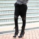 Faux Leather Panel Harem Pants