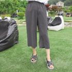 Stripe Cropped Wide-leg Pants