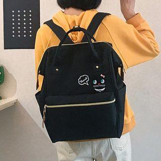 Cat Embroidery Oxford Backpack