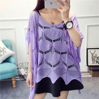 Crochet Short-sleeve Knit Top