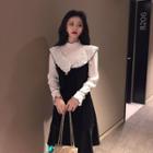 Mock-two Piece Long-sleeve Dress As Shown In Figure - One Size