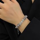 Faux Crystal Alloy Bracelet White - One Size