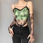 Lace Panel Camisole Top With Arm Sleeves