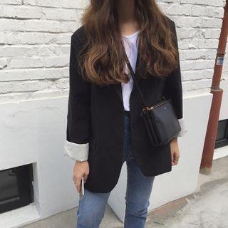 Notch Lapel Button Blazer