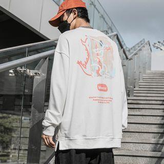 Graffiti Print Round-neck Sweatshirt