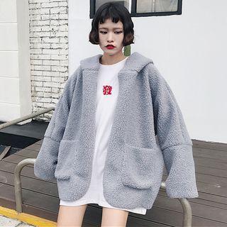 Loose-fit Hooded Fleece Jacket