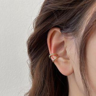 Set Of 3: Cuff Earring Gold - One Size