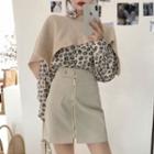 Leopard Print Shirt / Shawl / Mini Skirt