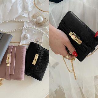 Push-lock Wallet With Strap