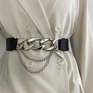 Set: Chunky Chain Elastic Waist Belt + Chain