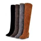 Fleece-lined Hidden Wedge Over-the-knee Boots