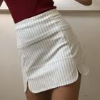 Pinstriped Mini Pencil Skirt