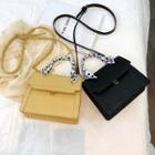 Faux Leather Crossbody Bag With Dotted Scarf