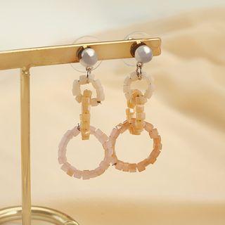 Faux Crystal Interlocking Hoop Dangle Earring