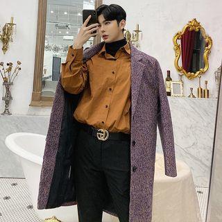 Melange Single-breasted Coat