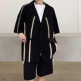 Elbow-sleeve Reflective Trim Blazer