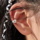 Lettering Heart Sterling Silver Cuff Earring / Gift Box / Set
