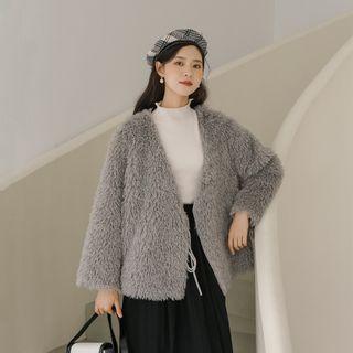 Fluffy Jacket Gray - One Size