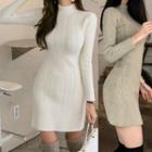 Mock-turtleneck Mini Sweater Dress