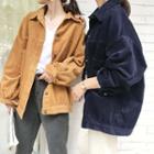 Dual-pocked Corduroy Buttoned Jacket