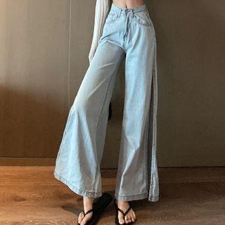 Splitted Wide-leg Jeans