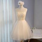 Faux Pearl Sleeveless Bridesmaid Dress