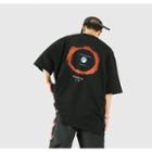 Earth Print Elbow-sleeve T-shirt