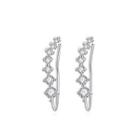 Simple Personality Geometric Cubic Zirconia Earrings Silver - One Size