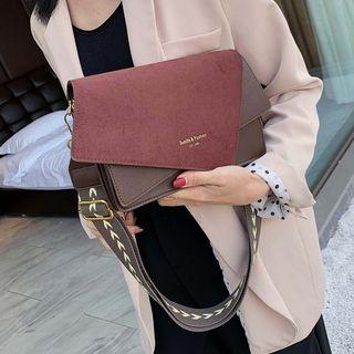 Velvet Paneled Crossbody Bag
